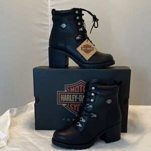 Harley-Davidson Women's Lace-Up Black Boots